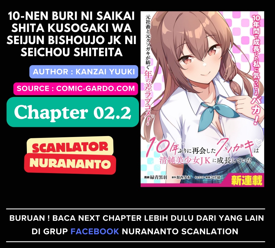 10-Nen Buri ni Saikai shita Kusogaki wa Seijun Bishoujo JK ni Seichou shiteita Chapter 02.2 Gambar 1