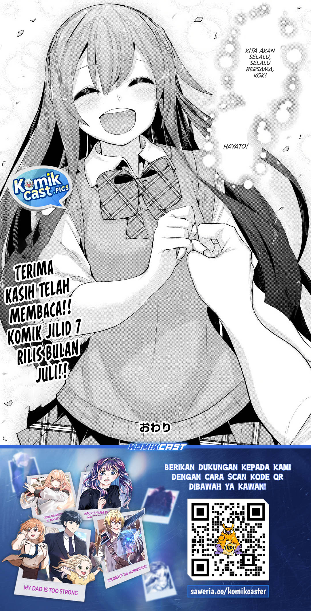 A Neat and Pretty Girl at My New School Is a Childhood Friend Who I Used To Play With Thinking She Was a Boy Chapter 37 END Gambar 37