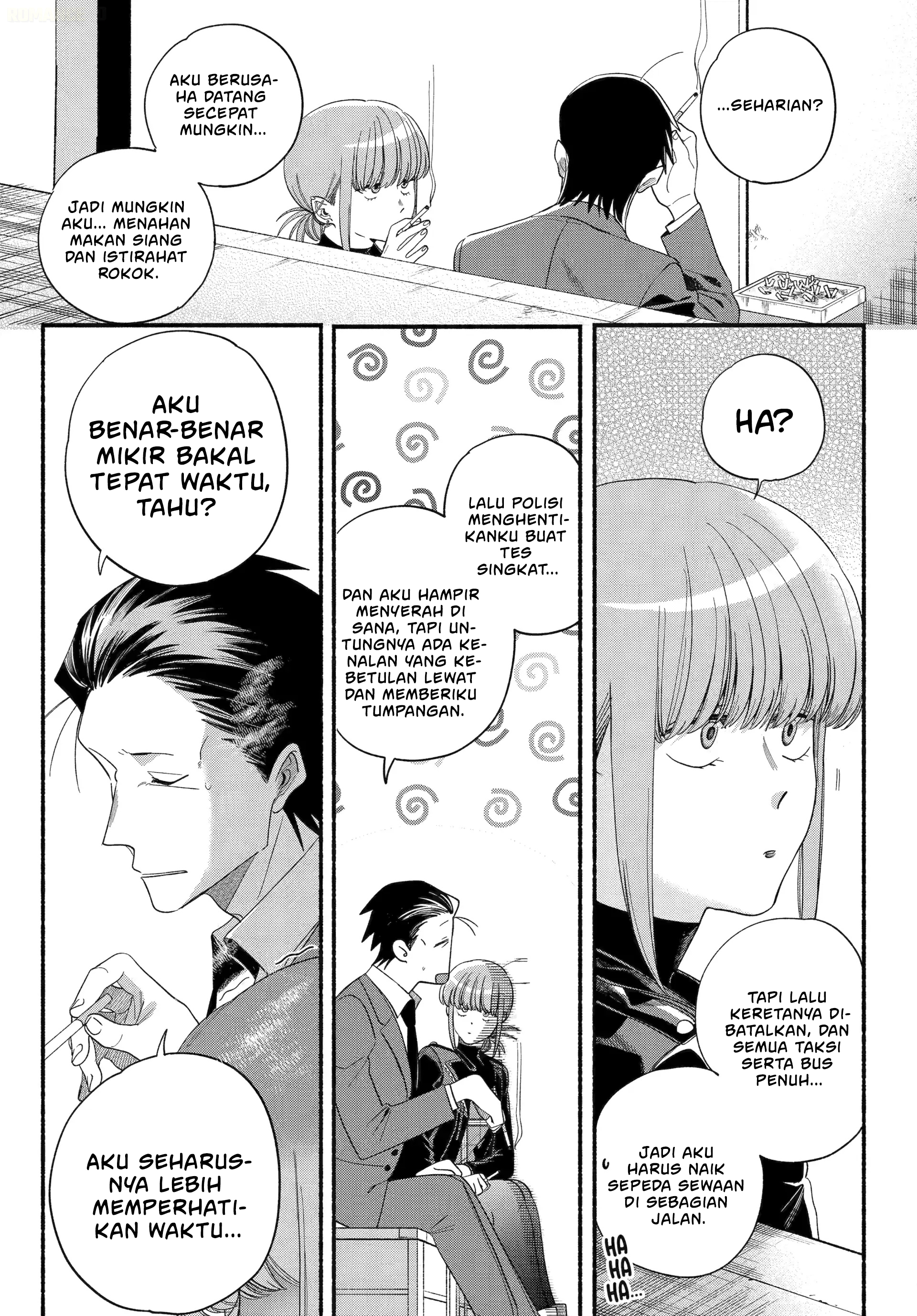 A Story About Smoking at the Back of the Supermarket (Super no Ura de Yani Suu Futari) Chapter 53 Gambar 6