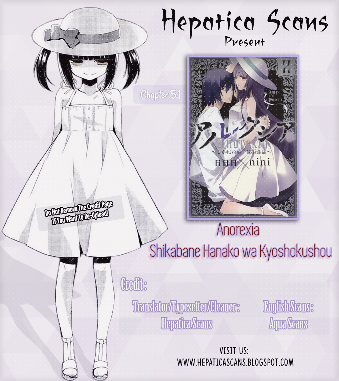 Anorexia – Shikabane Hanako wa Kyoshokushou Chapter 05.1 Gambar 1