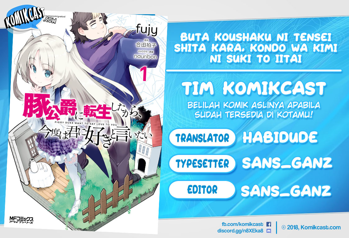 Buta Koushaku ni Tensei shita kara, Kondo wa Kimi ni Suki to Iitai Chapter 09 Gambar 1