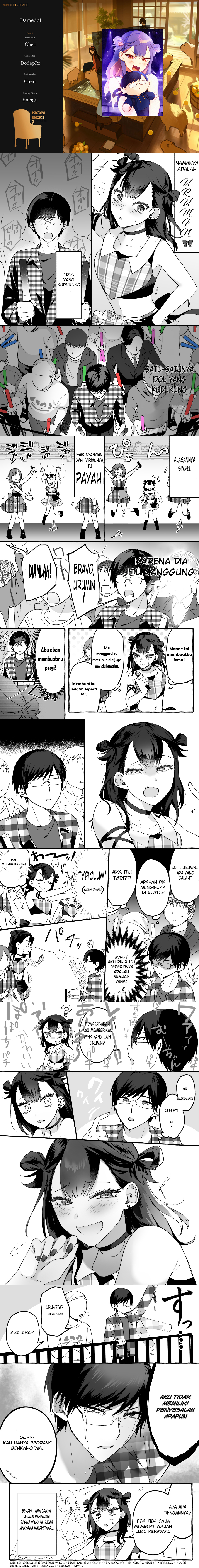 Damedol to Sekai ni Hitori Dake no Fan Chapter 02 Gambar 1