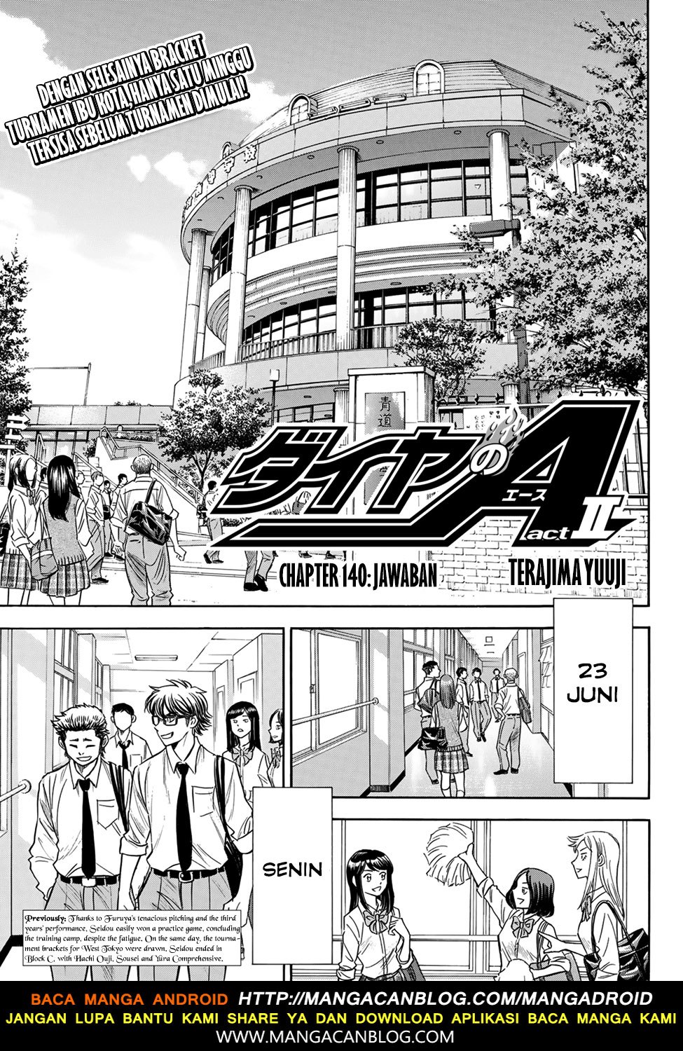 Diamond no Ace Act 2 Chapter 140 Gambar 1