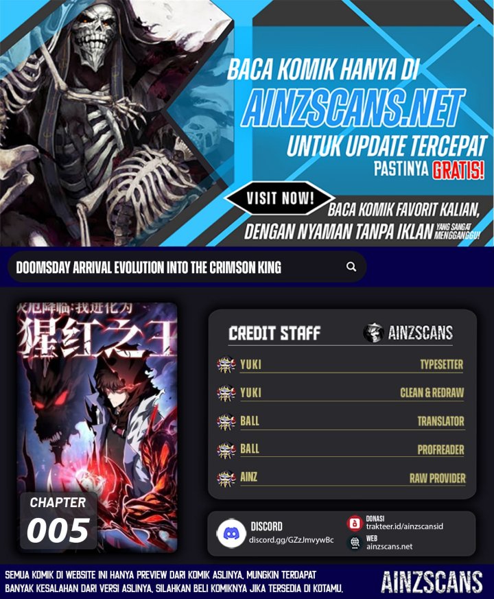 Disaster Comes: I Evolve Into the Crimson King Chapter 05 Gambar 1
