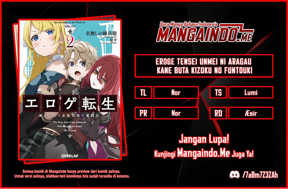 Eroge Tensei Unmei ni Aragau Kane Buta Kizoku no Funtouki Chapter 01.3 Gambar 1