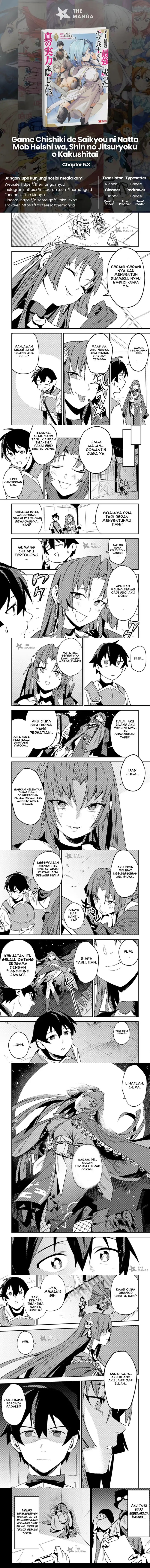 Game Chishiki de Saikyou ni Natta Mob Heishi wa, Shin no Jitsuryoku wo Kakushitai Chapter 05.3 Gambar 1