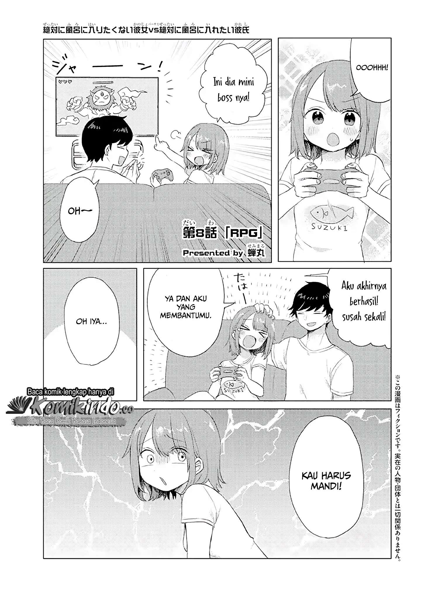 Girlfriend Who Absolutely Doesn’t Want to Take a Bath VS Boyfriend Who Absolutely Wants Her to Take a Bath Chapter 08 Gambar 2