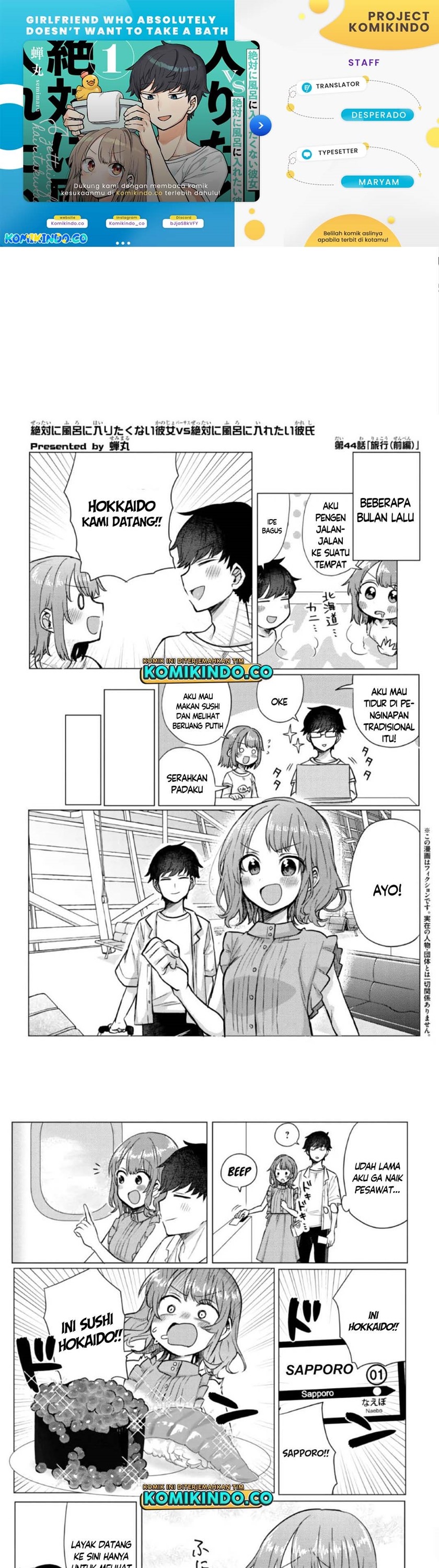 Girlfriend Who Absolutely Doesn’t Want to Take a Bath VS Boyfriend Who Absolutely Wants Her to Take a Bath Chapter 44 Gambar 1