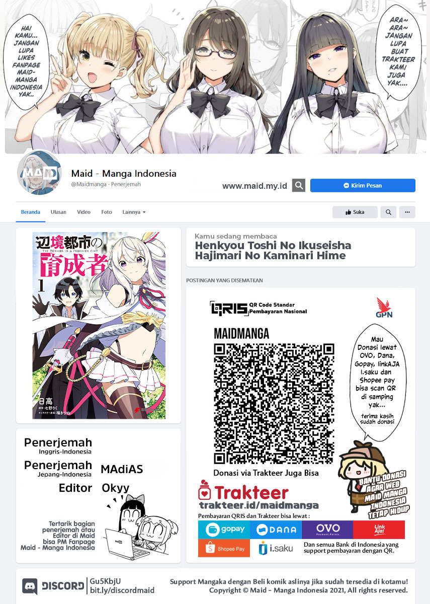 Henkyou Toshi no Ikuseisha Hajimari no Kaminari Hime Chapter 07.2 Gambar 2