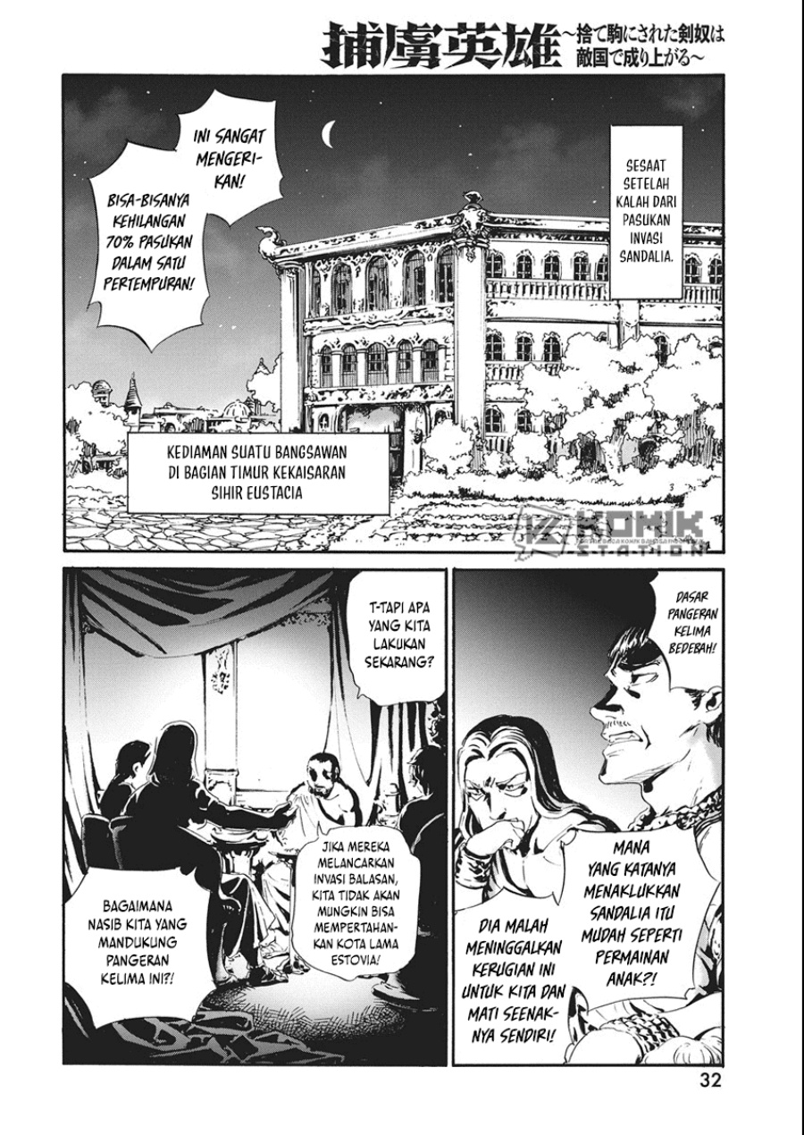 Horyo Eiyuu: Sute koma ni sareta Kendo wa Tekikoku de Nariagaru Chapter 06 Gambar 3