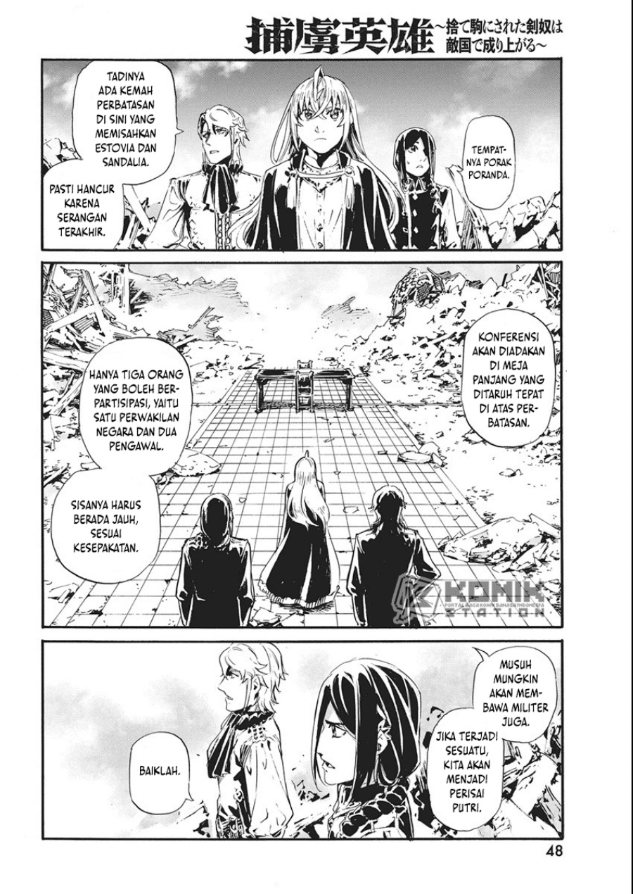 Horyo Eiyuu: Sute koma ni sareta Kendo wa Tekikoku de Nariagaru Chapter 06 Gambar 19