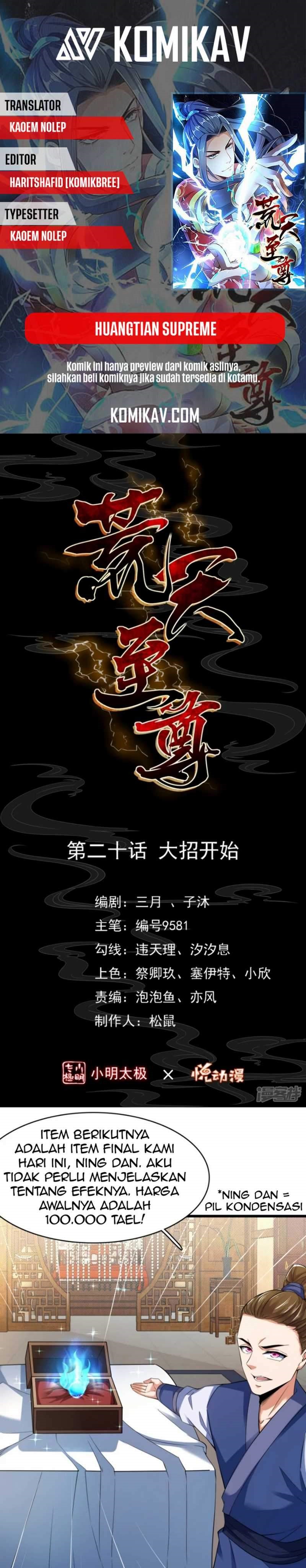 Huangtian Supreme Chapter 20 Gambar 1