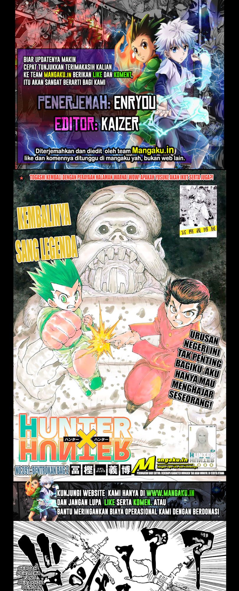 Hunter x Hunter Chapter 391 Gambar 1