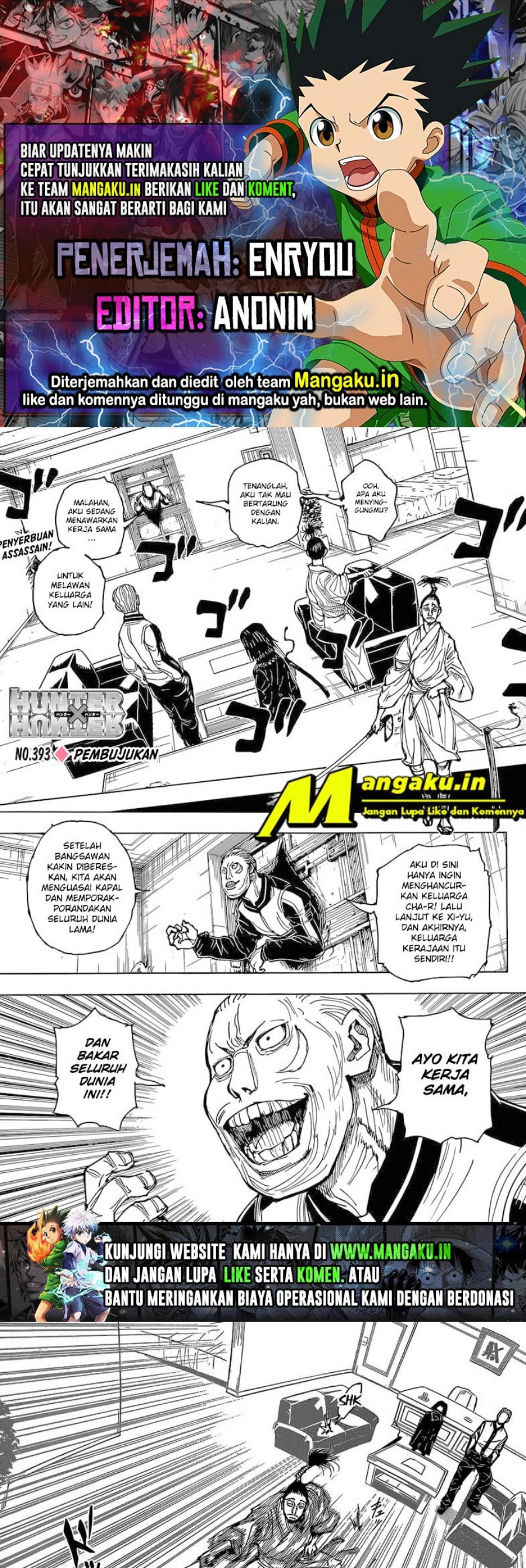 Hunter x Hunter Chapter 393 Gambar 1