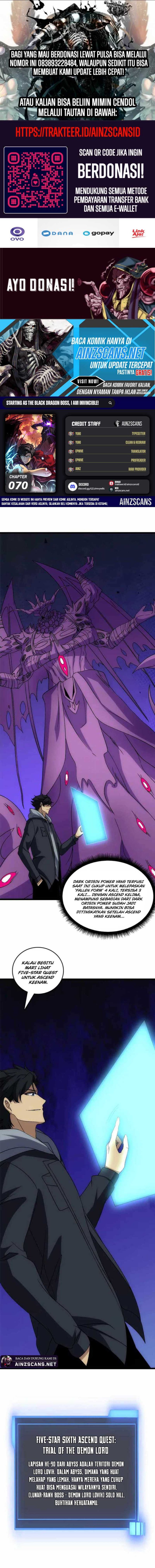 I Become Invincible Black Dragon Boss At The Start Chapter 70 Gambar 1