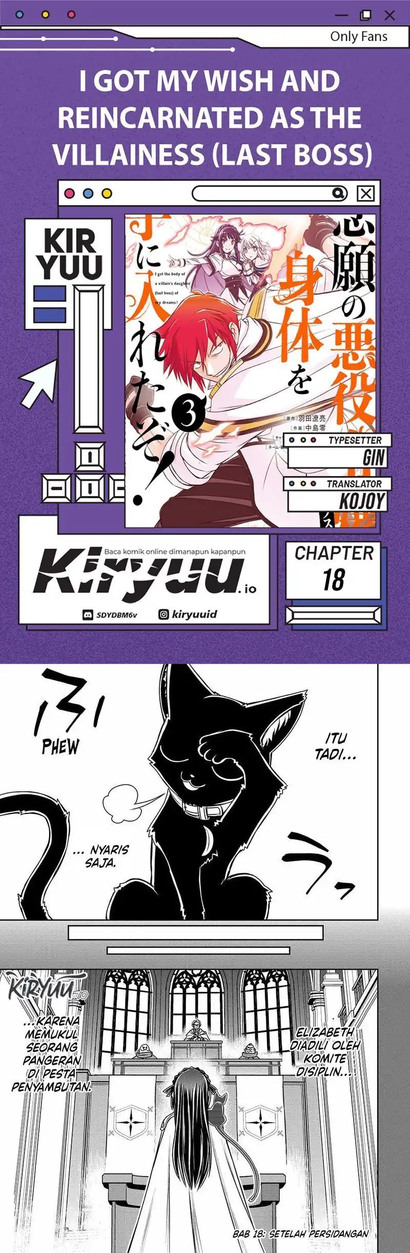 I Got My Wish and Reincarnated as the Villainess (Last Boss)! Chapter 18 Gambar 1