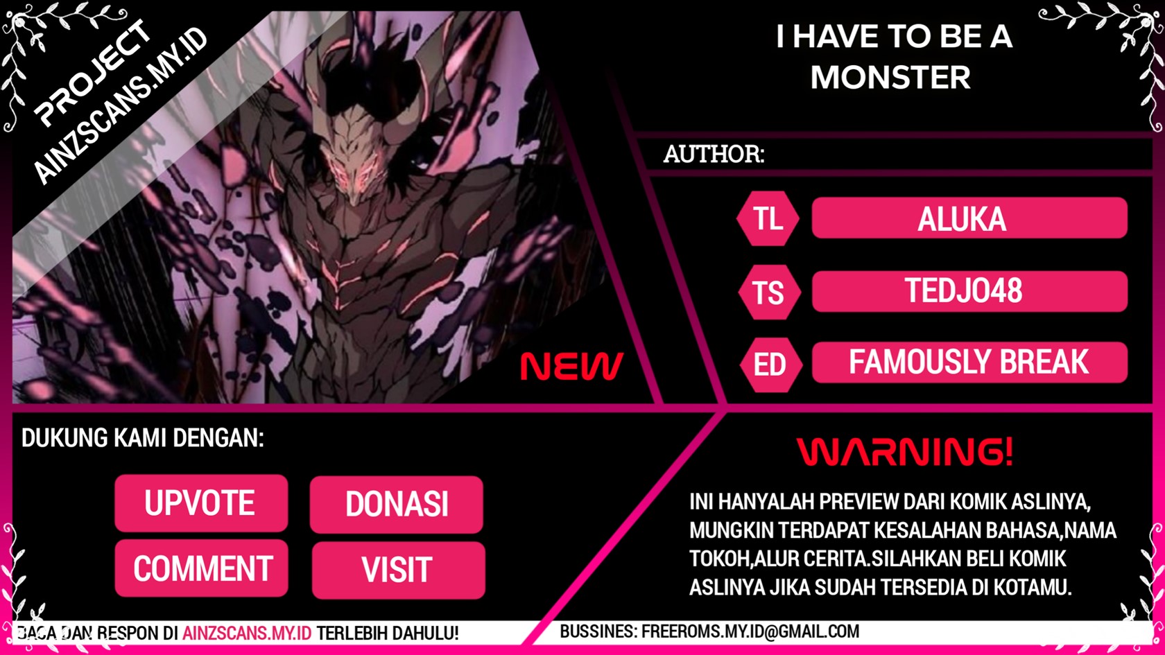 I Have to Be a Monster Chapter 09 Gambar 1