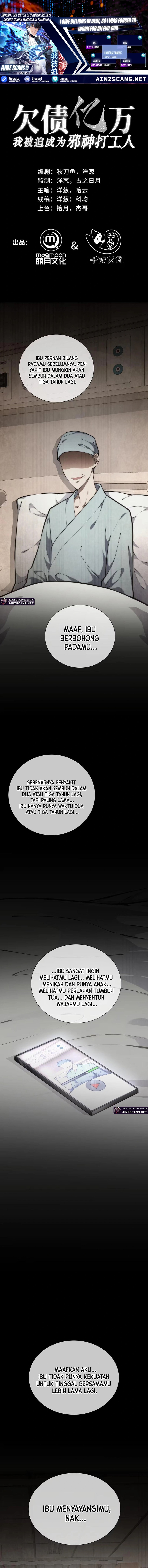 I Owe A Billion Dollars And I am Forced to Become A Worker For An Evil God Chapter 11 Gambar 1