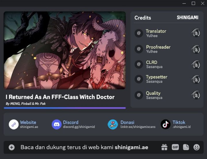 I Returned As An FFF-Class Witch Doctor Chapter 60 Gambar 1
