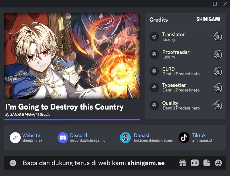 I’m Going To Destroy This Country Chapter 04 Gambar 1