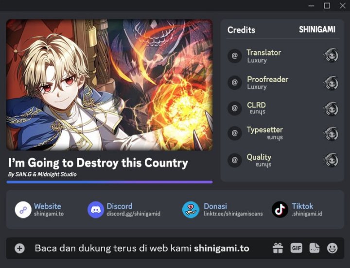 I’m Going To Destroy This Country Chapter 53 Gambar 1