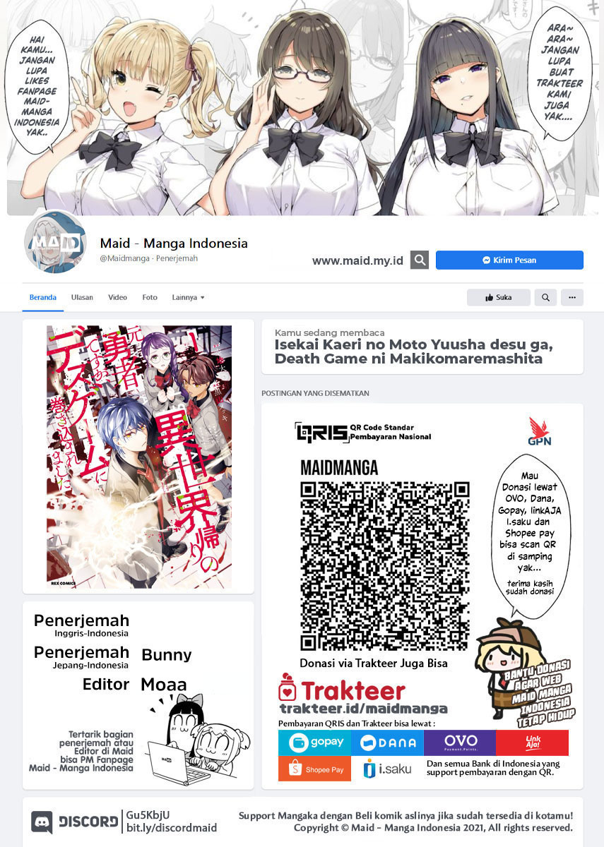 Isekai Kaeri no Moto Yuusha desu ga, Death Game ni Makikomaremashita Chapter 09.2 Gambar 2