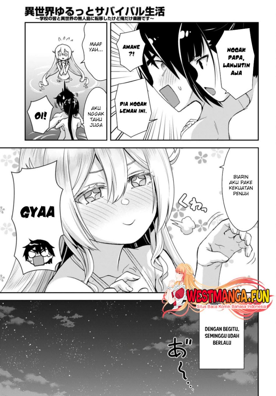 Isekai Yurutto Survival Seikatsu: Gakkou no Minna to Isekai no Mujintou ni Tenishitakedo Ore Dake Rakushou desu Chapter 24 Gambar 17
