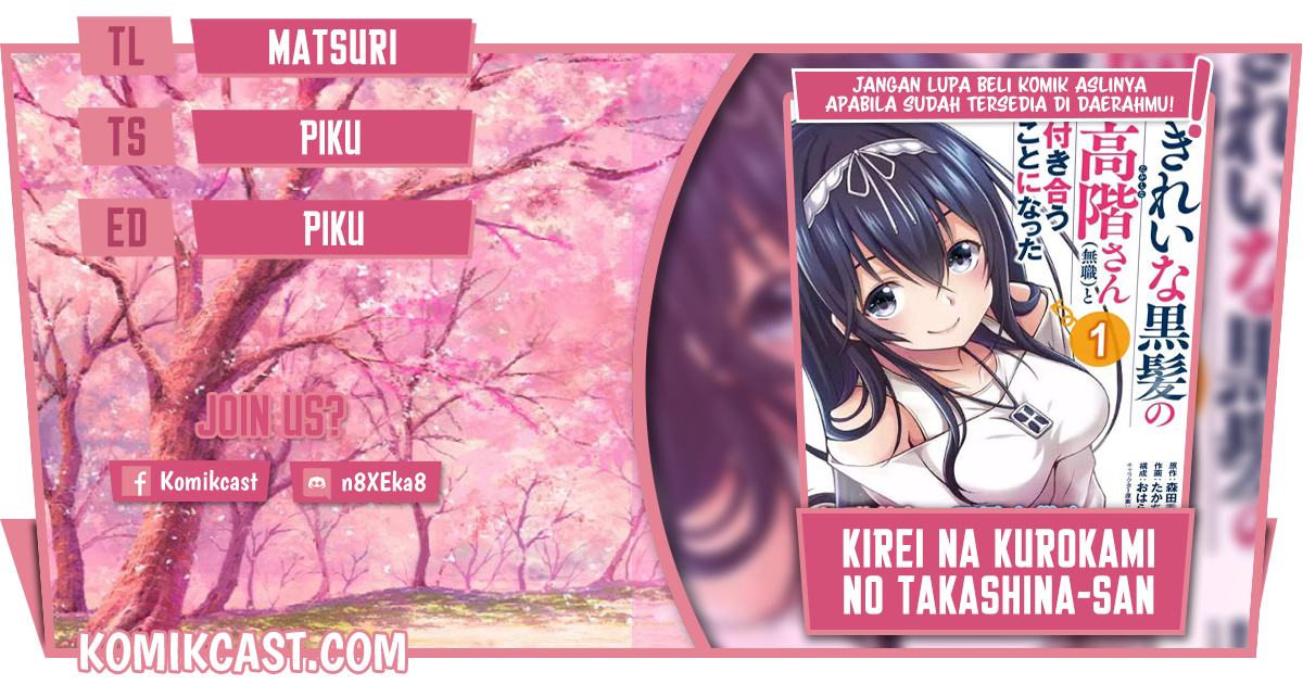 Kirei na Kurokami no Takashina-san (Mushoku) to Tsukiau Koto ni Natta Chapter 02.1 Gambar 1