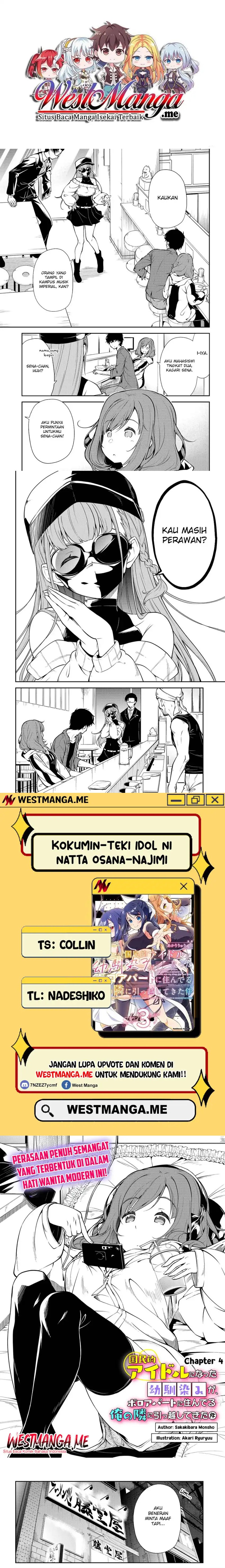 Kokuminteki Idol ni natta Osananajimi ga, Boro Apartment ni Sunderu Ore no Tonari ni Hikkoshite Kita Ken Chapter 04.1 Gambar 1