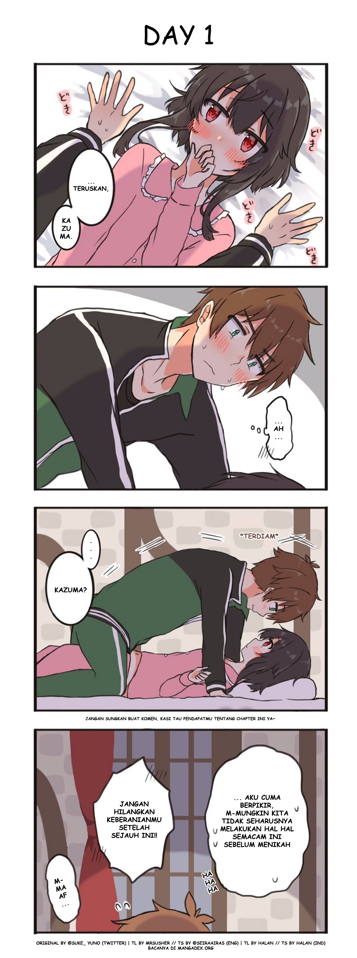 Kono Subarashii Sekai ni Shukufuku wo! – KazuMegu will get married in 100 days Chapter 01 Gambar 1