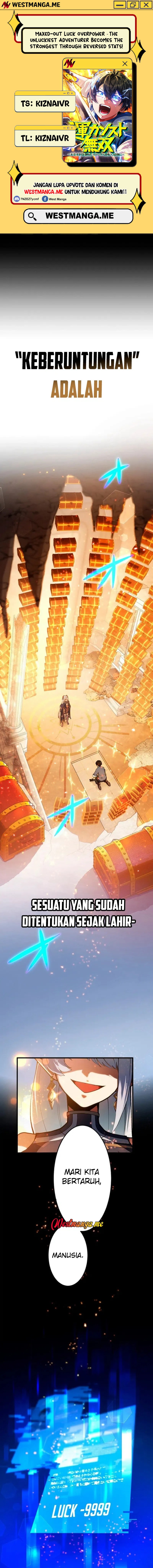 Maxed-Out Luck Overpower — The Unluckiest Adventurer Becomes the Strongest Through Reversed Stats! Chapter 01 Gambar 1