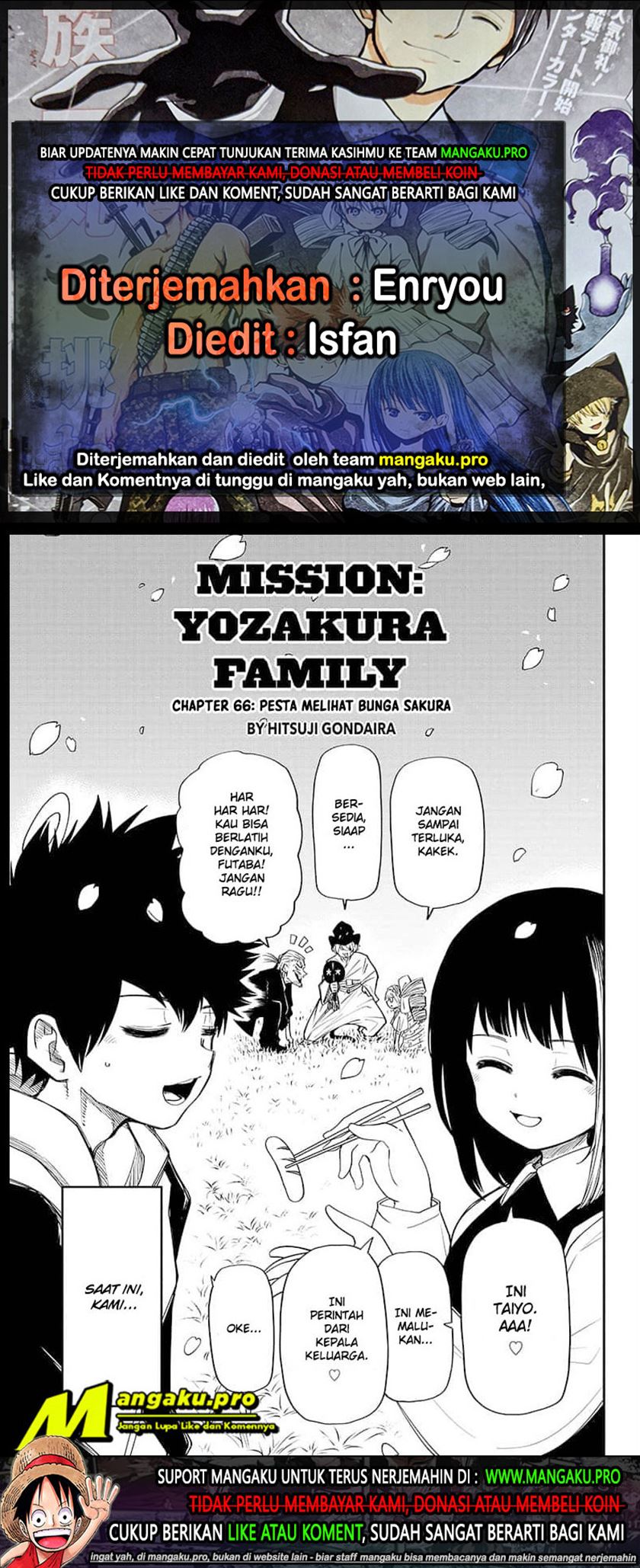 Mission: Yozakura Family Chapter 66 Gambar 1