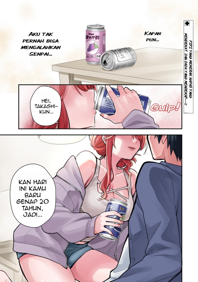 Osake to Senpai Kanojo to no Amaama Doukyo Lovecome wa Nijuusai ni Natte kara Chapter 01 Gambar 2