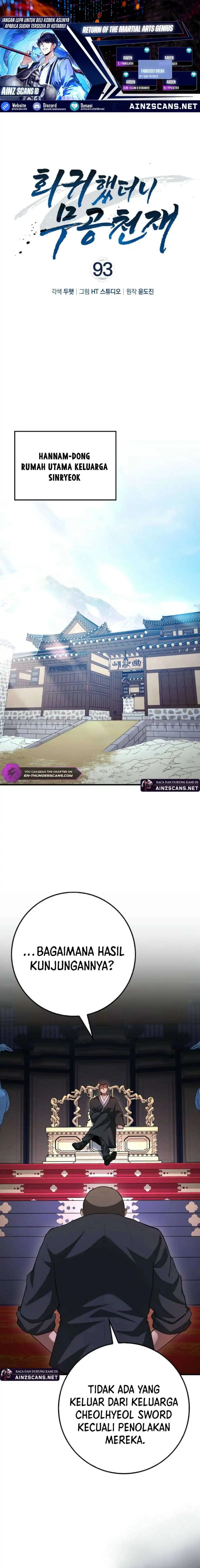 Return Of The Martial Arts Genius Chapter 93 Gambar 1