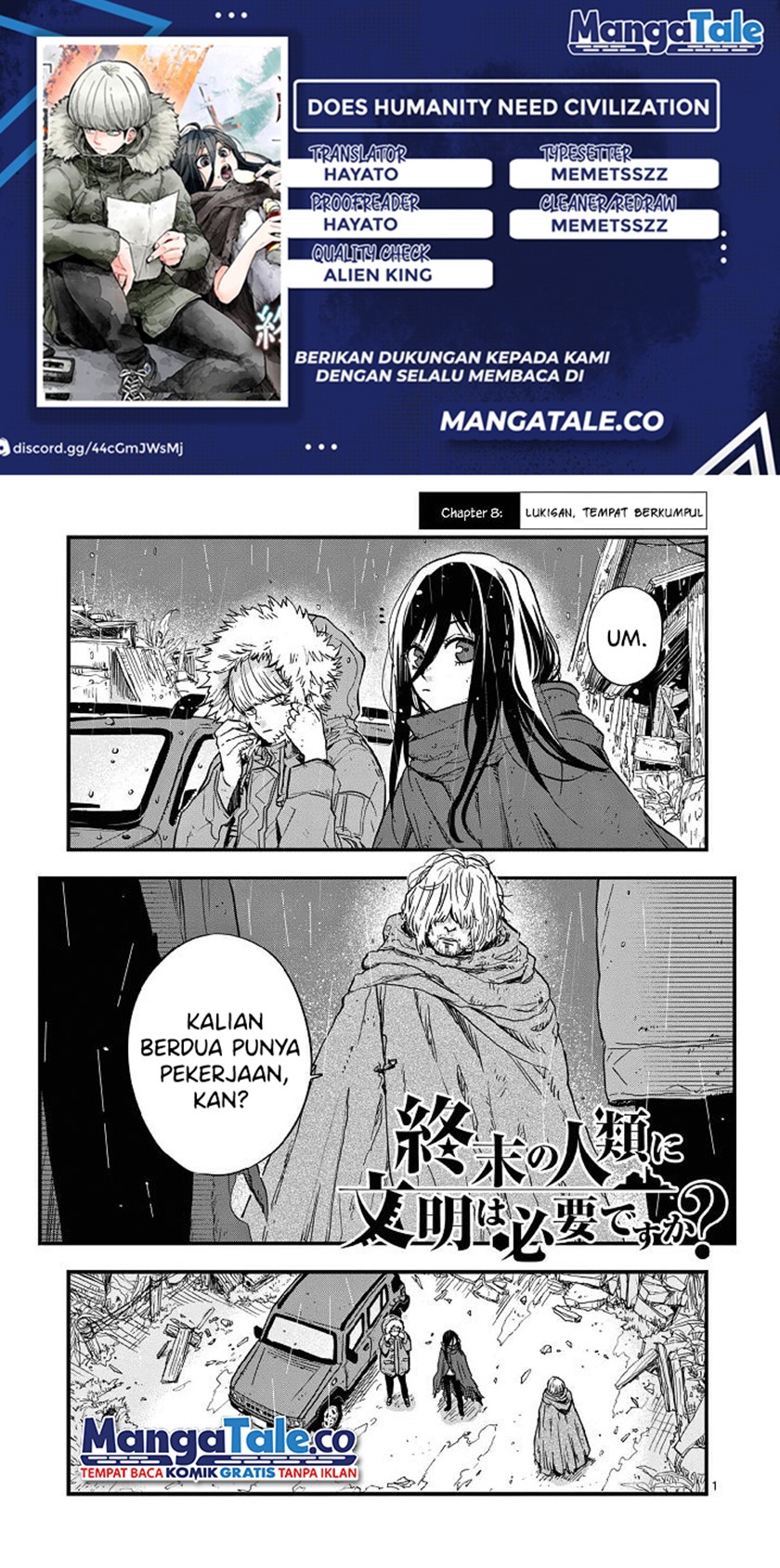 Shuumatsu no Jinrui ni Bunmei wa Hitsuyou desu ka? Chapter 06 Gambar 1