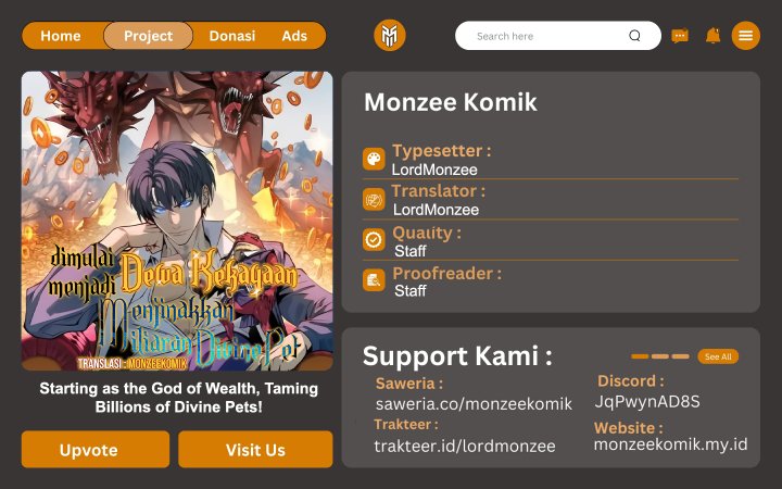 Start by changing your job to the God of Wealth and taming billions of divine pets! Chapter 14 Gambar 2