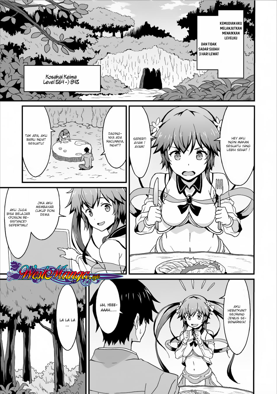 Taberu dake de Level-Up! Damegami to Issho ni Isekai Musou Chapter 03 Gambar 8