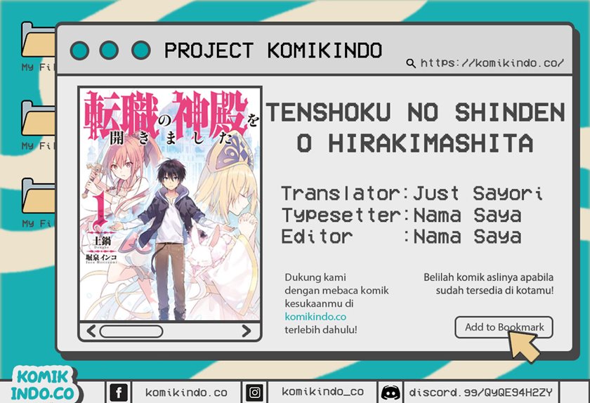 Tenshoku no Shinden wo Hirakimashita Chapter 07 Gambar 1