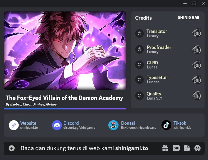 The Fox-Eyed Villain Of The Demon Academy Chapter 43 Gambar 1