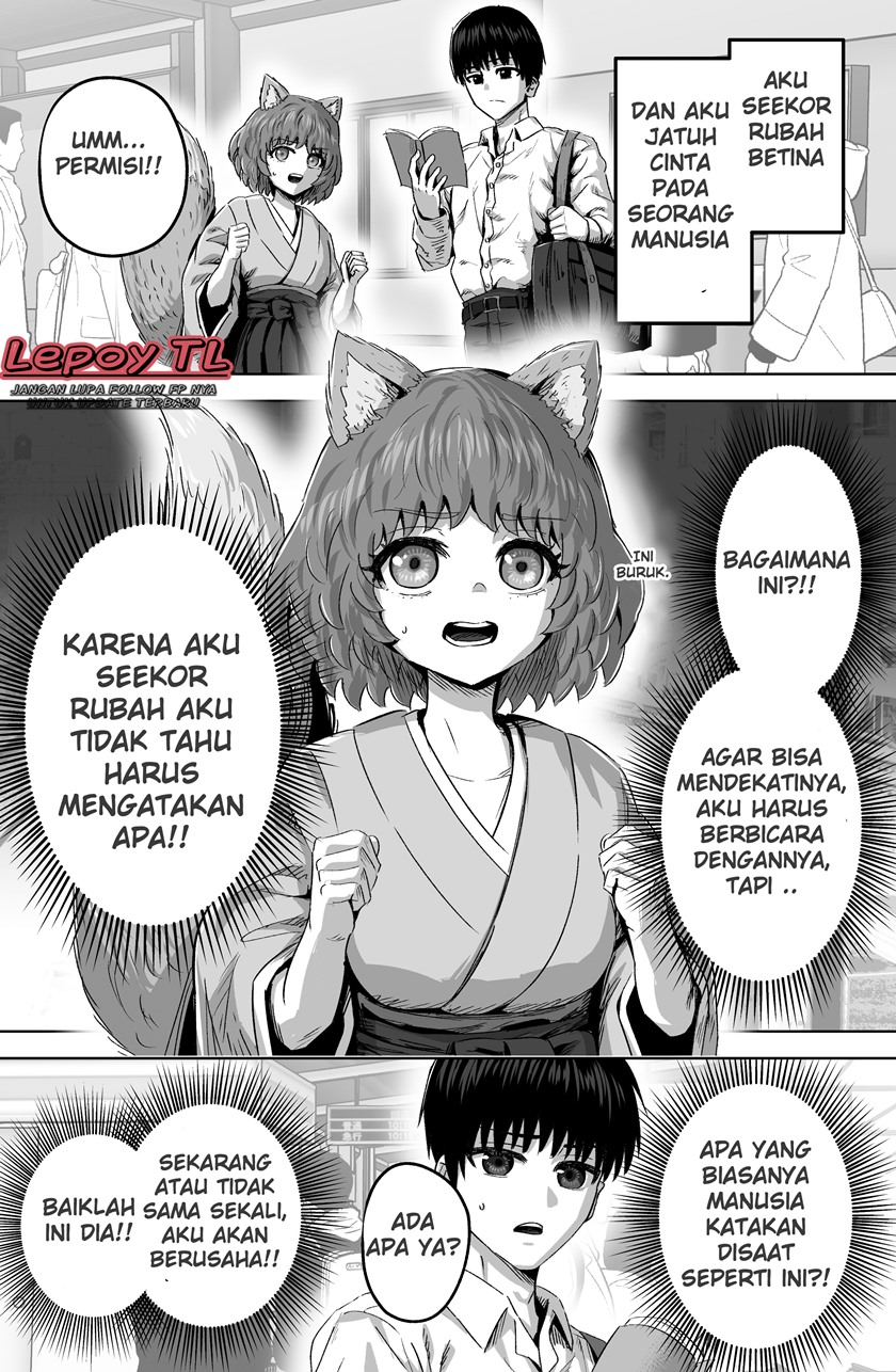 The Fox Girl Who Wants to Get Chummy With the Human Boy She Likes Chapter 03 Gambar 1