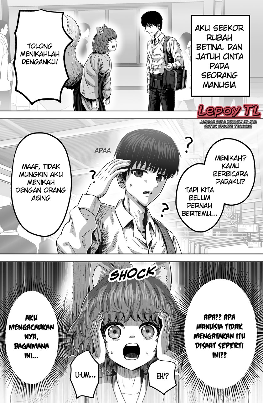 The Fox Girl Who Wants to Get Chummy With the Human Boy She Likes Chapter 04 Gambar 1