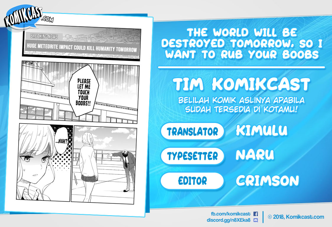 The World Will Be Destroyed Tomorrow, so I Want to Rub Your Boobs Chapter 07 Gambar 1