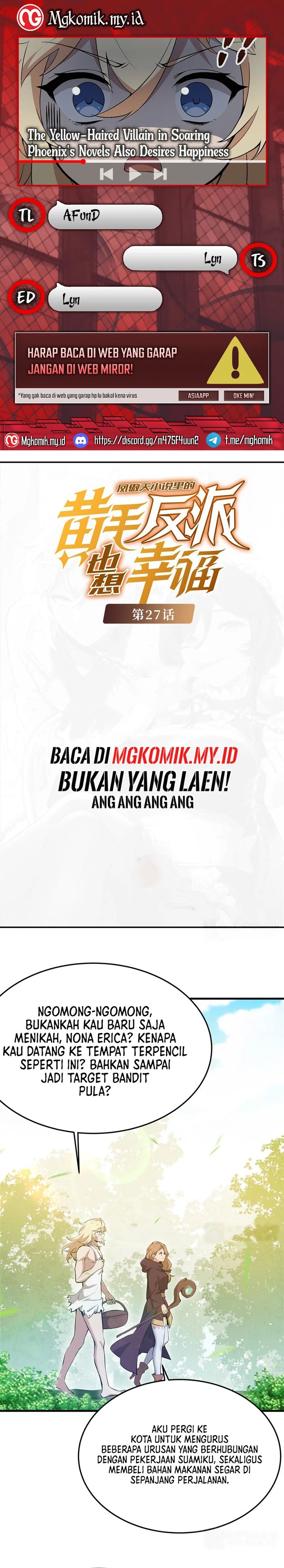 The Yellow-haired Villain in Female Main Character’s Novel wants Happiness Chapter 27 Gambar 1