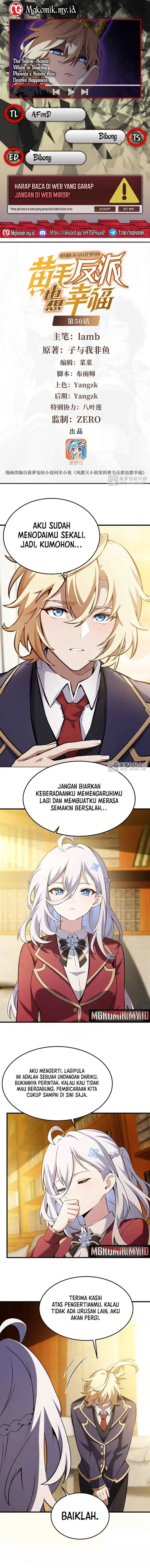 The Yellow-haired Villain in Female Main Character’s Novel wants Happiness Chapter 50 Gambar 1