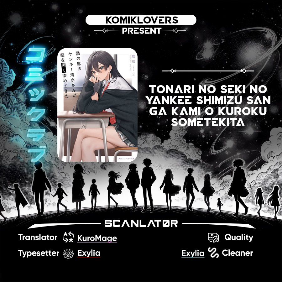 Tonari no Seki no Yankee Shimizu-san ga Kami o Kuroku Sometekita Chapter 01 Gambar 1