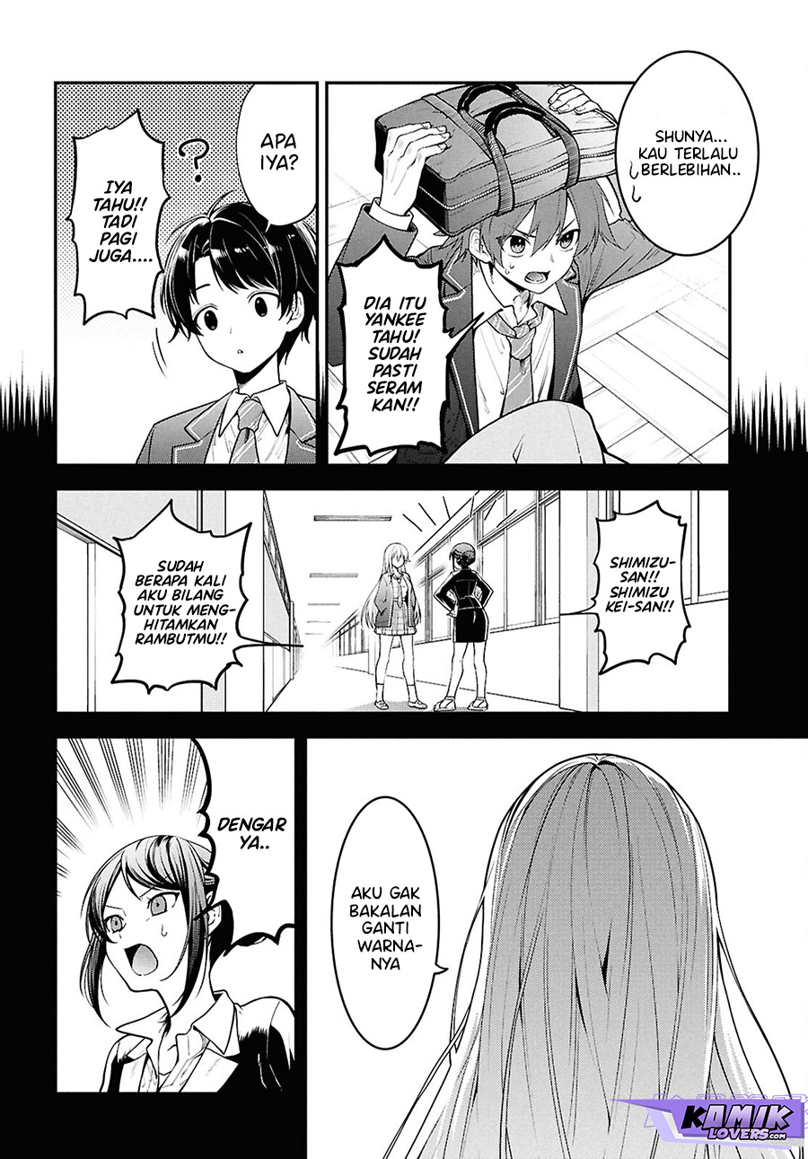 Tonari no Seki no Yankee Shimizu-san ga Kami o Kuroku Sometekita Chapter 01 Gambar 6
