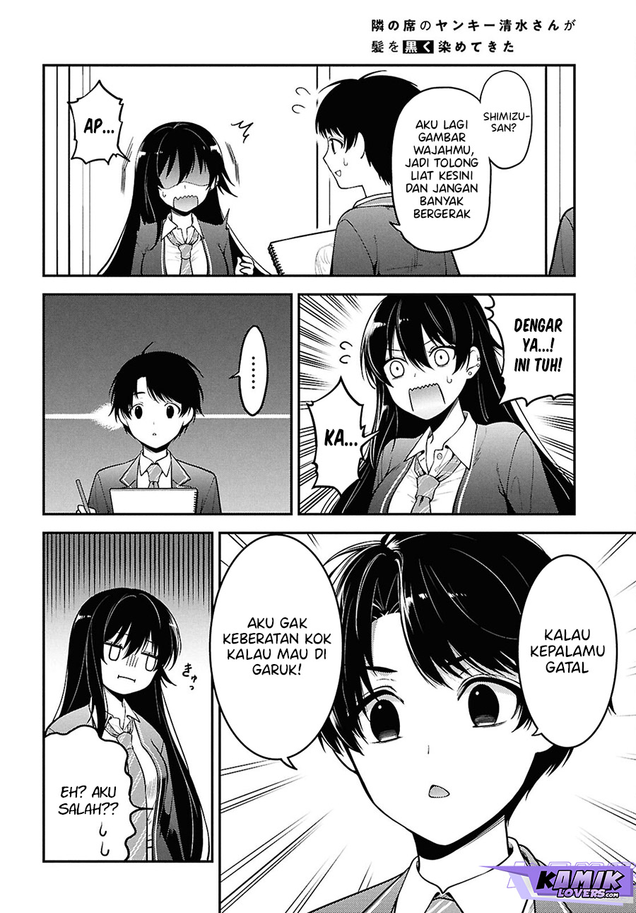 Tonari no Seki no Yankee Shimizu-san ga Kami o Kuroku Sometekita Chapter 01 Gambar 19