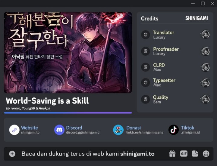 World-Saving Is A Skill Chapter 03 Gambar 1