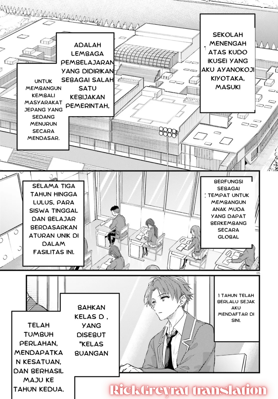 Youkoso Jitsuryoku Shijou Shugi no Kyoushitsu e 2-nensei-hen 2nd Stage Chapter 01.1 Gambar 4