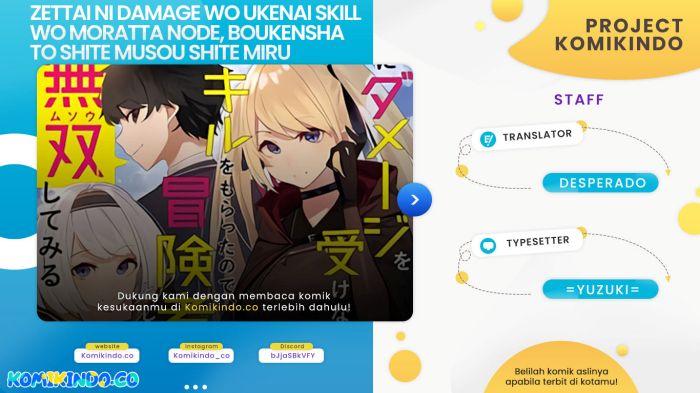 Zettai ni Damage wo Ukenai Skill wo Moratta node, Boukensha to shite Musou shite miru Chapter 15.1 Gambar 1